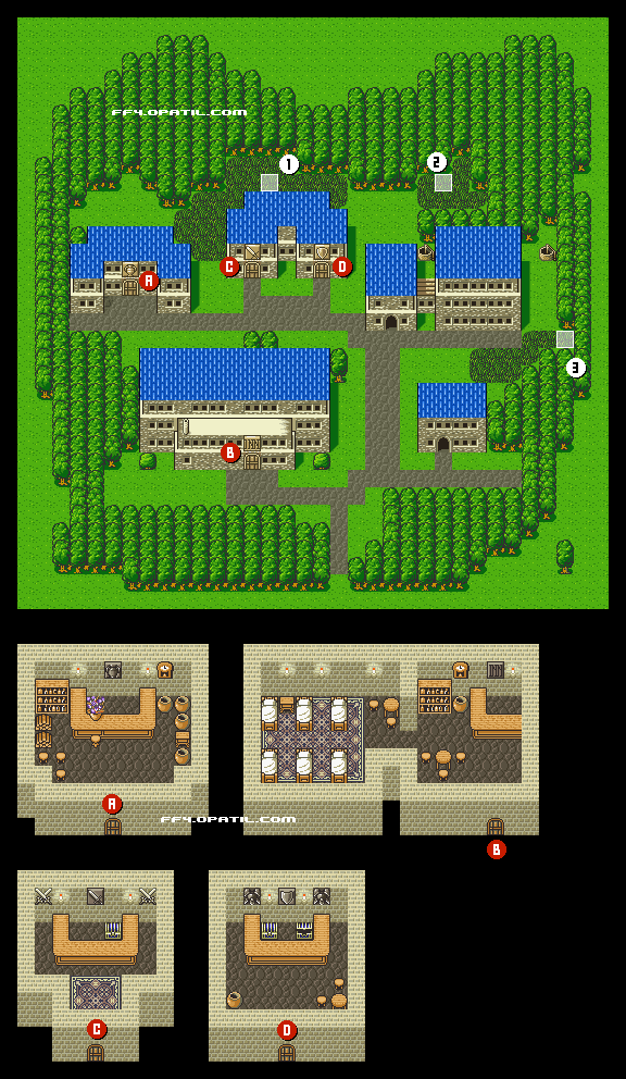 Final Fantasy 4／ファイナルファンタジー4 攻略：ミスリルの村 マップ画像